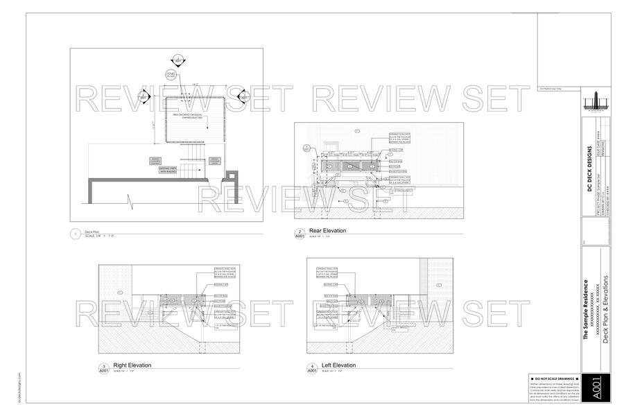 Professional deck permit drawing package