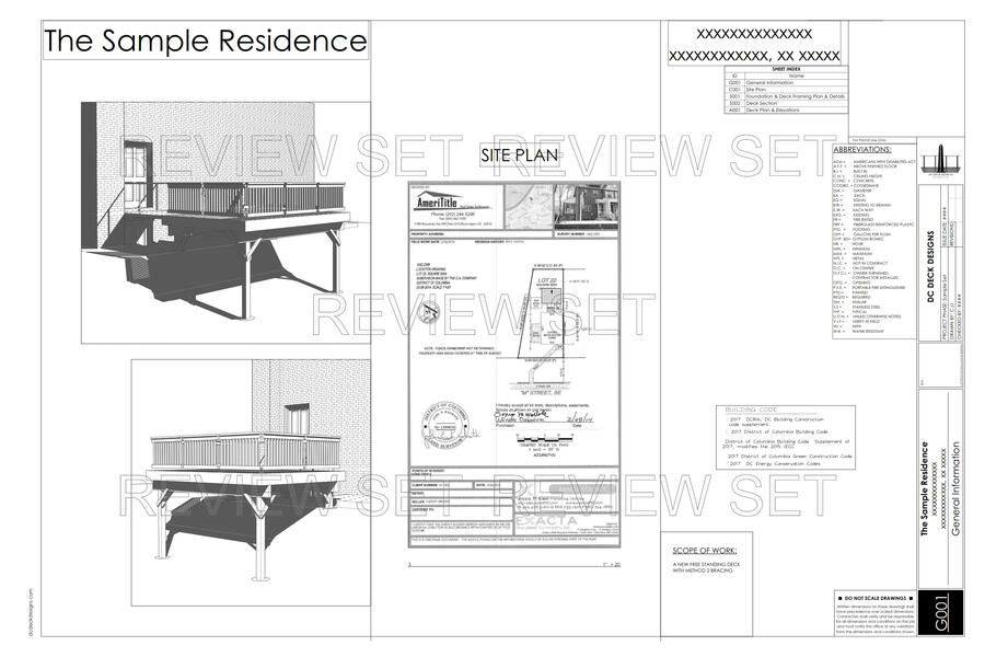 Permit ready deck design drawings Maryland